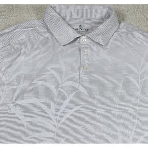 Nat Nast Luxury Original Polo Shirt Mens Size XXL Gray Striped Plum Print Preppy